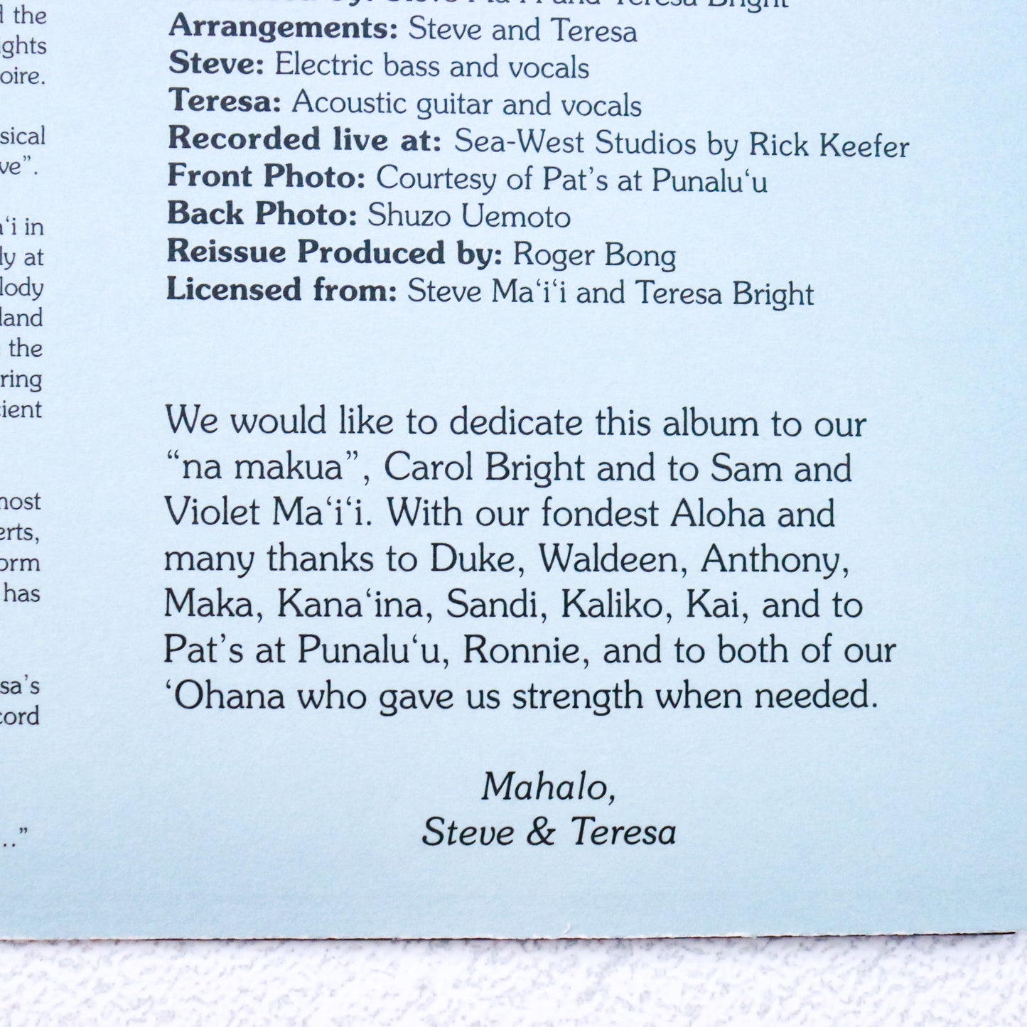 STEVE&TERESA / Catching A Wave