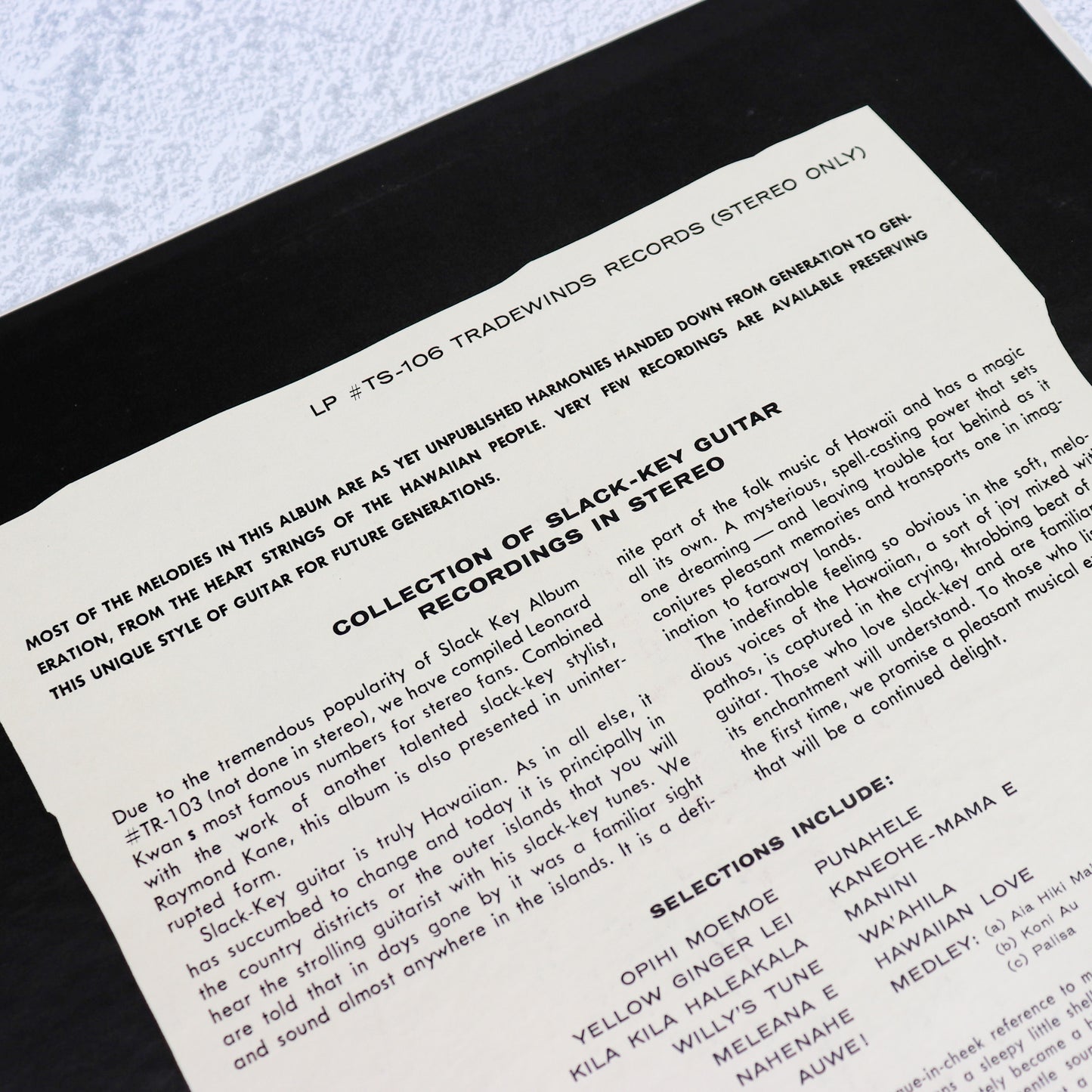 LEONARD KWAN,RAY MOND KANE / SLACKEY GUITAR IN STEREO