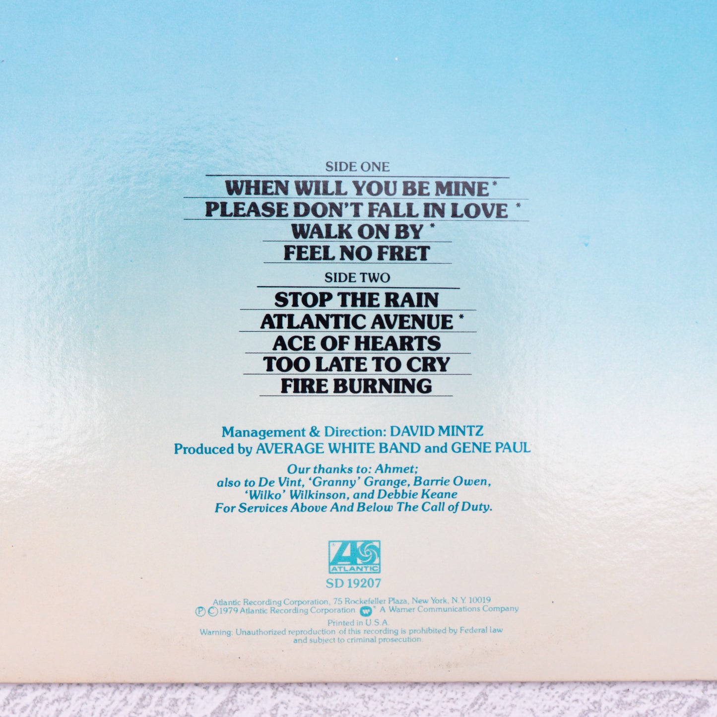 AVERAGE WHITE BAND / Feel No Fret