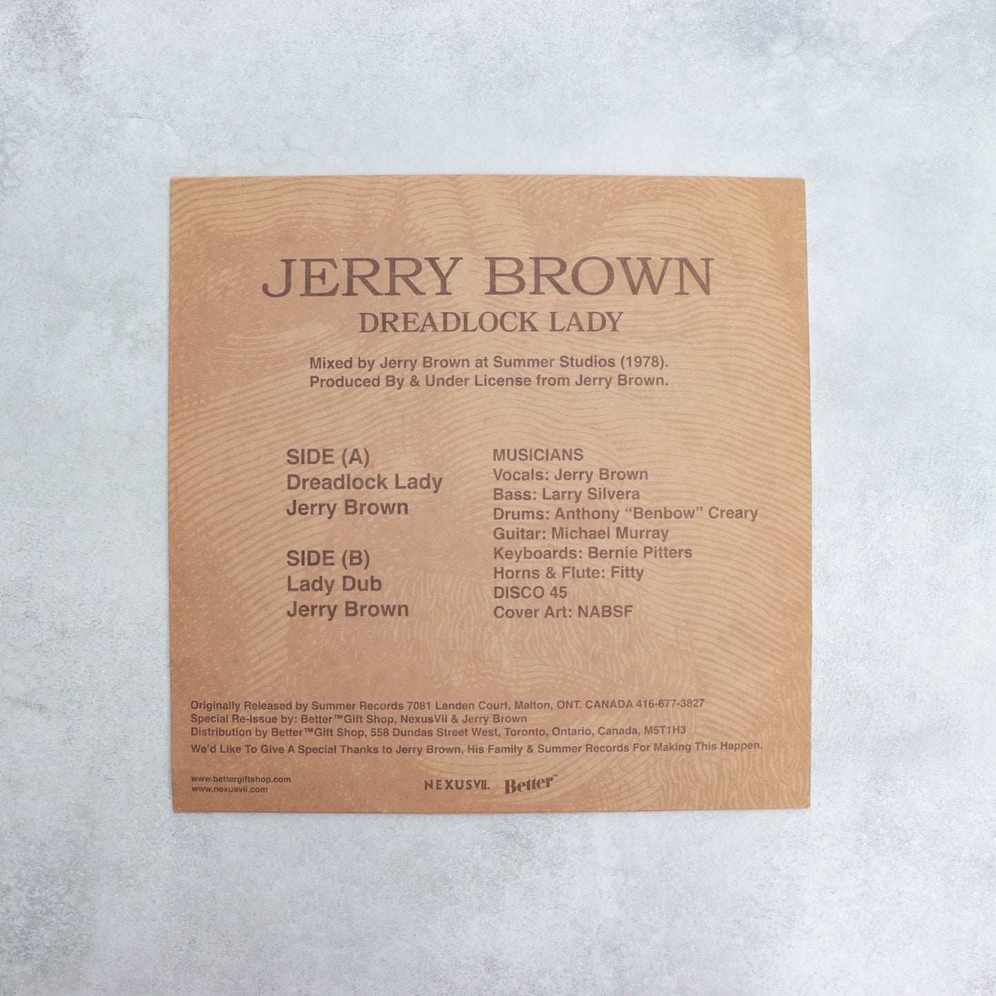 JERRY BROWN / Dreadlock Lady