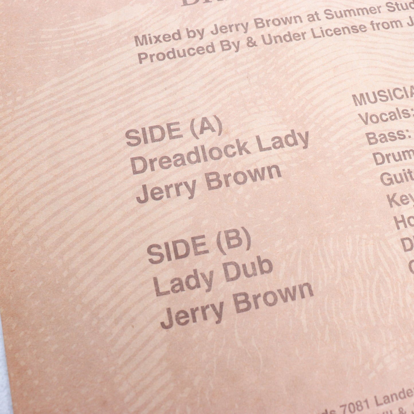 JERRY BROWN / Dreadlock Lady
