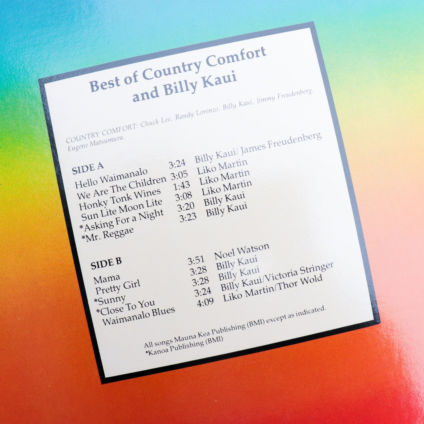 COUNTRY COMFORT & BILLY KAUI / Best Of Country Comfort & Billy Kaui