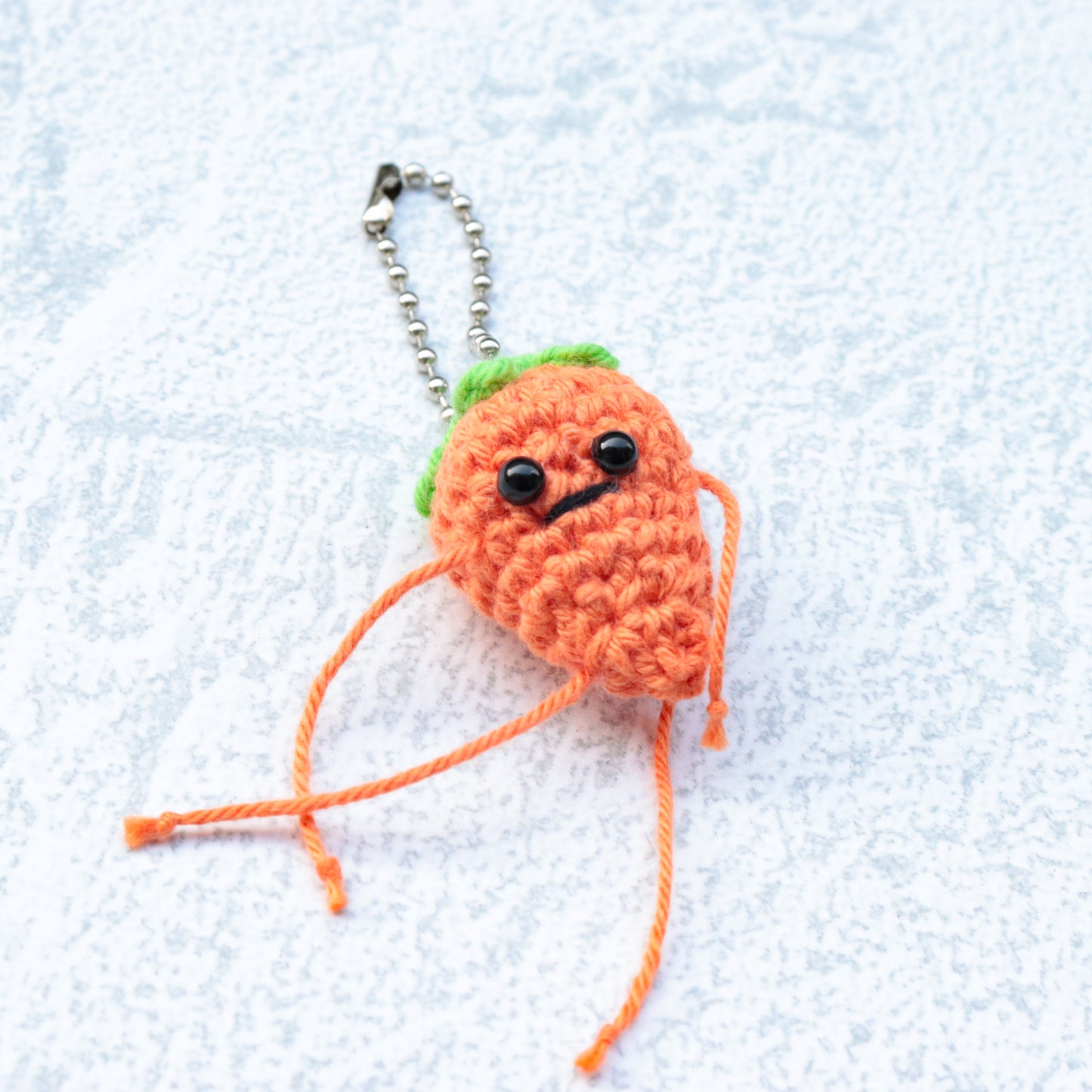 Hand Knit Carrot Charm