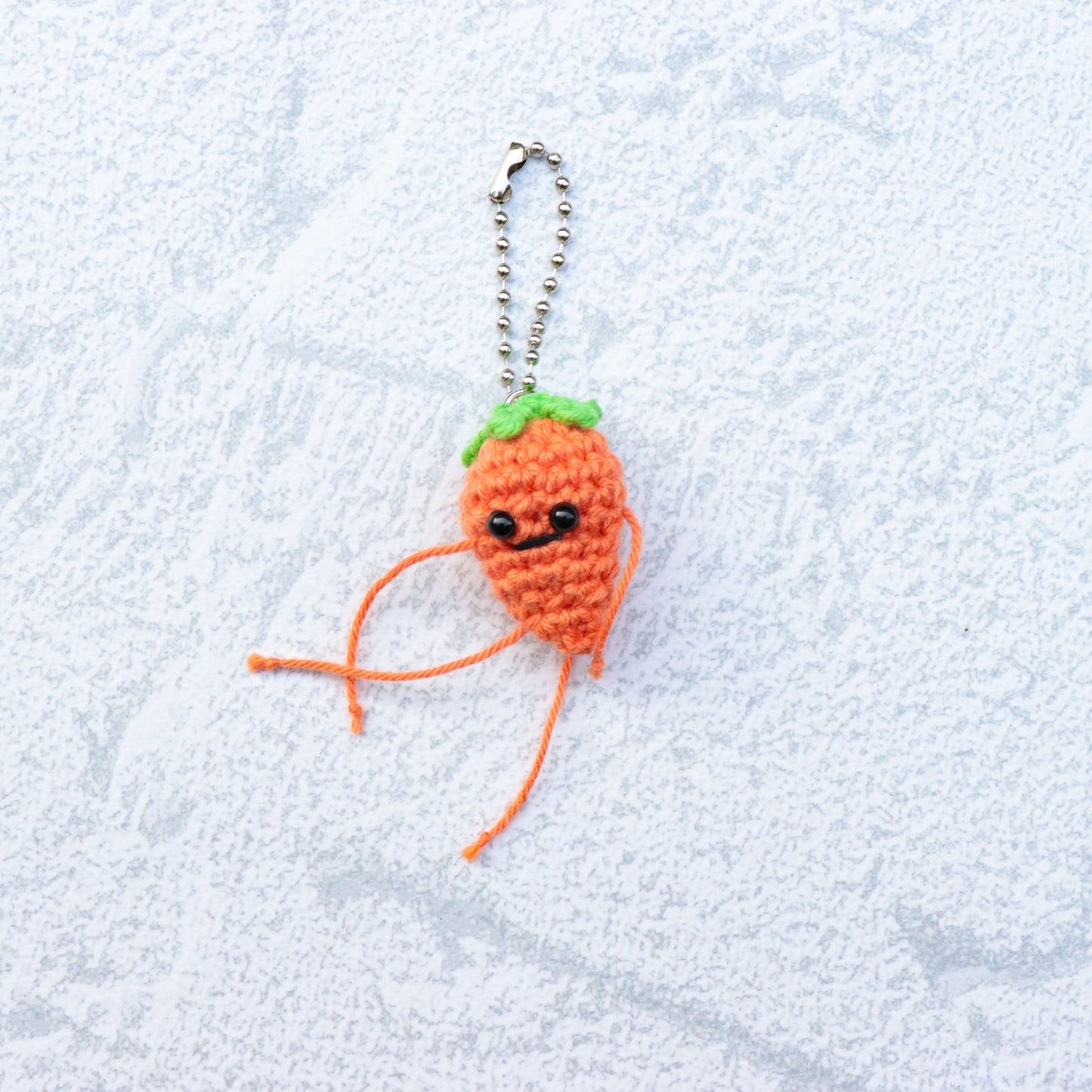 Hand Knit Carrot Charm