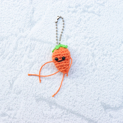 Hand Knit Carrot Charm