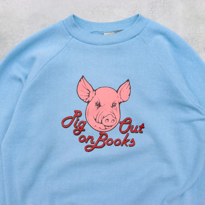 80s Pig Out On Books Sweat