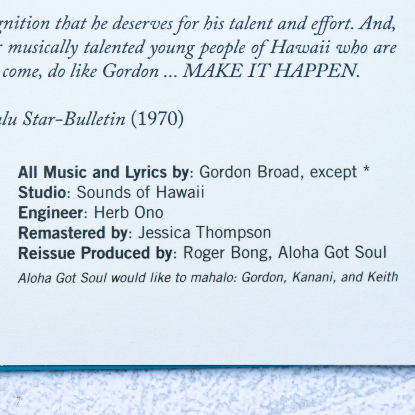 GORDON BROAD / Broad Way