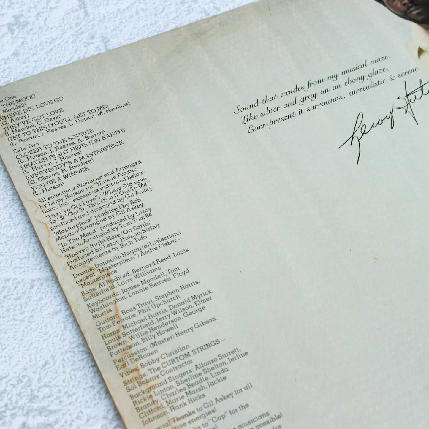 LEROY HUTSON / Closer To The Source