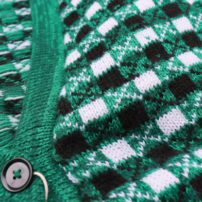 Knit Check Cardigan