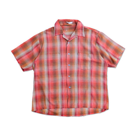 70s Ombre Check S/S Open Collar Shirts