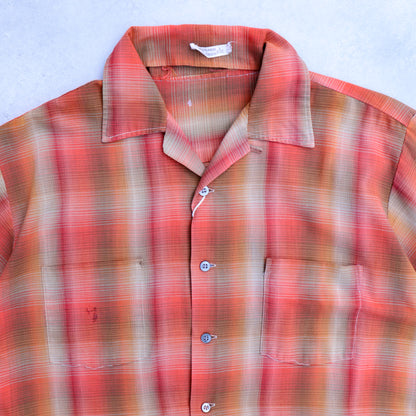 70s Ombre Check S/S Open Collar Shirts