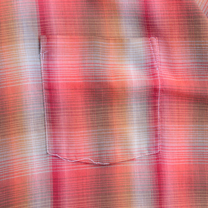70s Ombre Check S/S Open Collar Shirts
