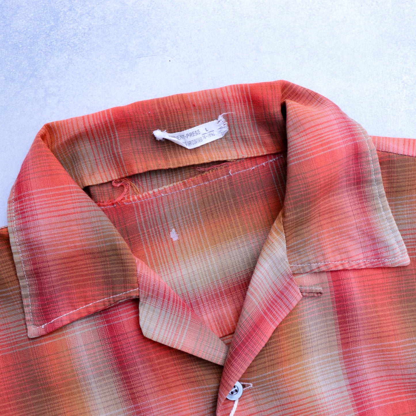 70s Ombre Check S/S Open Collar Shirts