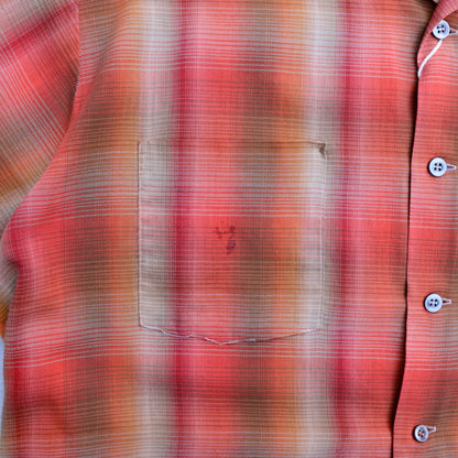 70s Ombre Check S/S Open Collar Shirts