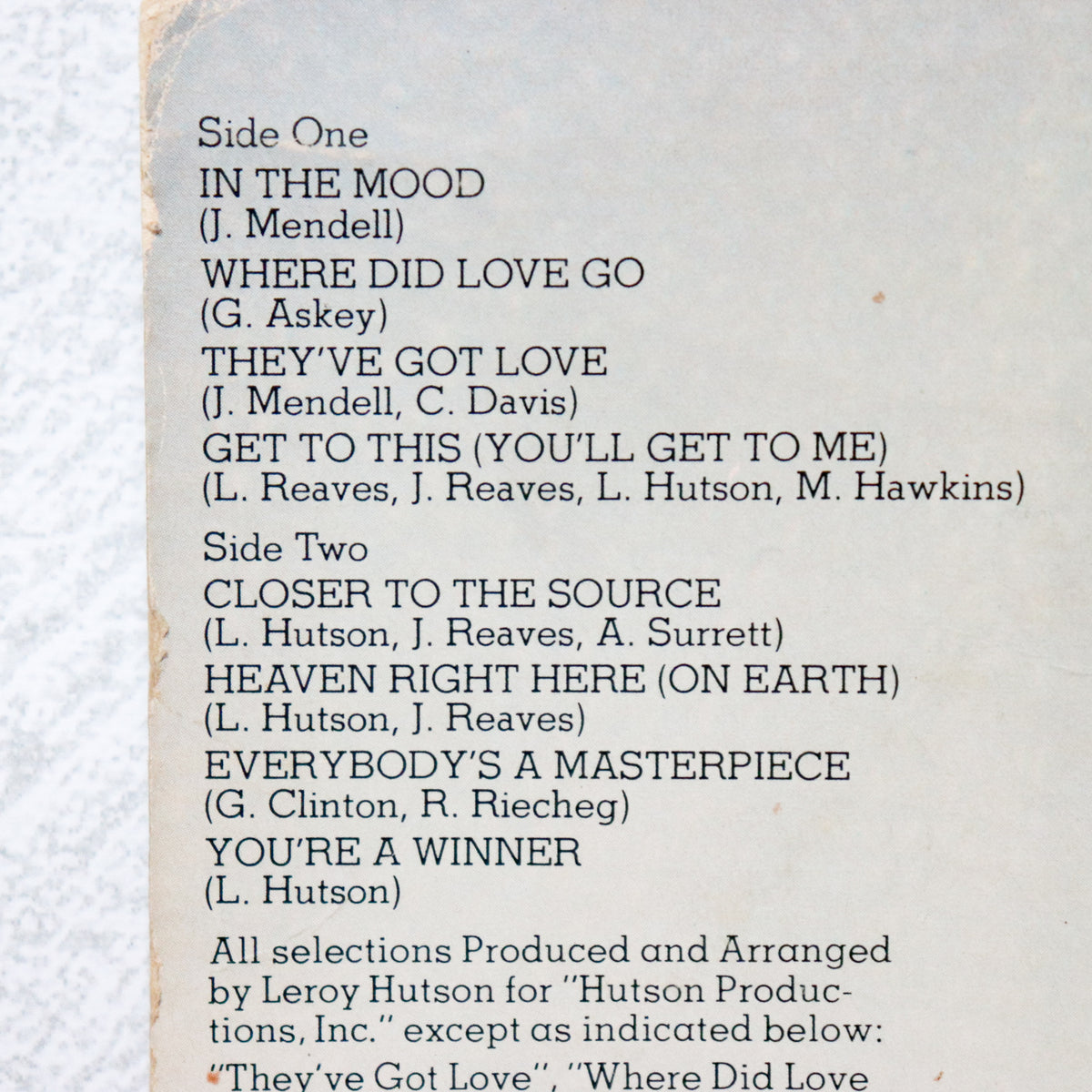 LEROY HUTSON / Closer To The Source