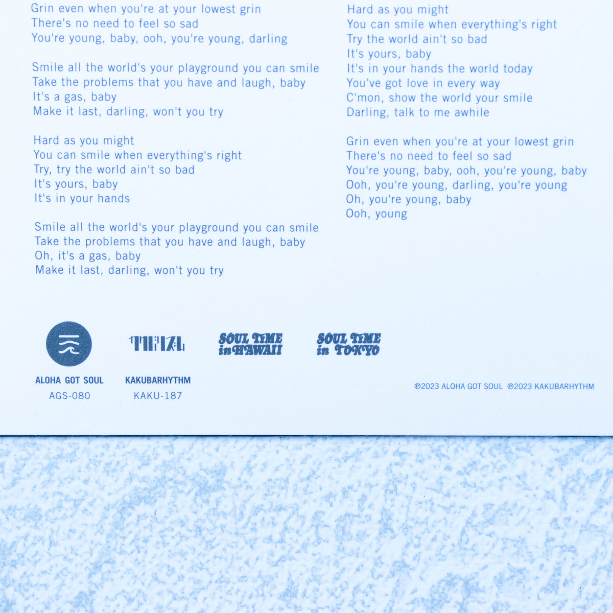 YOUR SONG IS GOOD / You're Young